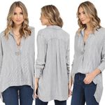 Free People  Striped On the Road Pullover in Blue Photo 0