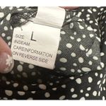 SheIn  black white polka dot smoked waist‎ shirt size L Photo 2