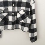 ZARA | White Black Buffalo Check Plaid Cropped Jacket | Size Large Photo 5