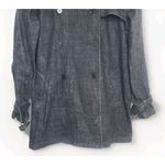 Ralph Lauren Lauren Jeans Co.  Black Denim Jean Trench Coat‎ Jacket Size L Photo 2