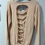 NWT! Express Knit Cutout Sweater V Neck Pink L Back‎ Slash Cutouts Ribbed Trim L Size L Photo 2