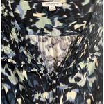 BeachLunchLounge  Blue and Green Long Sleeve Abstract Print Blouse Size S Photo 2