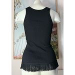 Derek Lam  10 Crosby Black Ribbed Knit Fringe Sleeveless Tank Top Cami XS Photo 3