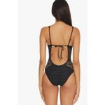 Becca Color Play Black Crochet Plunge Show and Tell One Piece Swimsuit XS NEW Photo 2