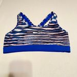 Nike  Blue Black Pink White Striped Dri-Fit Sports Bra Size Medium NWOT‎ Photo 1