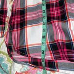 Old Navy  large women's long sleeve plaid casual button down shirt pink black Photo 3