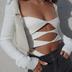 House Of CB  'Danica' White‎ Cutout Bodysuit NWOT size S Photo 10