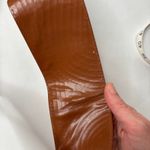 Wide Brown Faux Suede Leather Boho Statement Belt With Large Gold Buckle Women's Photo 3