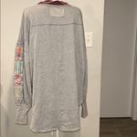 We The Free  Gray and Maroon Sweatshirt Free People Tee Tunic Top Size Medium Photo 8