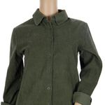 Princess Polly Bella Fiori x Collaboration Green Corduroy Button Down Shirt Photo 1