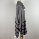 Banana Republic Poncho Sweater Womens M Taupe Cowl Neck Stripe Oversized Slouchy Photo 4