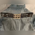 Miss Me  bejeweled denim long sleeve button up size S Photo 2