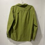 LL Bean Womens Button Down Olive Green Brushed Suede Long Sleeve Size Large Photo 6
