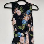 Hello Molly  Black Peach Green Floral Mini Wrap Dress Sleeveless Ruffled Women 10 Photo 14