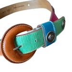 Ginnie Johansen Vintage Multicolor Belt silver stone Studded small 23 Pink Photo 3