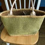 Tommy Bahama woven straw Purse Tote handbag with leather handles Photo 8