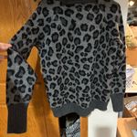 Cynthia Rowley  Charcoal Leopard Wool Blend Cowl Neck Sweater Photo 1