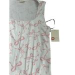 Free Kisses White Pink Bow Square neck Tank Top Size 2X NEW NWT Photo 4