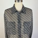 Equipment  Silk Chiffon Shirt in Houndstooth Print Photo 3