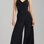 Josie Natori Crepe Palazzo Cropped Pants Black Size M Photo 0