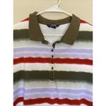 Lands' End Multicolor Striped Pima Cotton Stretch Polo Shirt Women Plus 2X 20-22W Photo 1