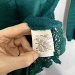Anthropologie Knitted & Knotted Green Verso Henley Satin Crochet Boho Top XS Photo 3