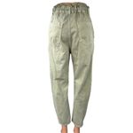 ZARA  Women's Olive Green High Waisted Paperbag Cropped Denim Jeans Size 2 Photo 2