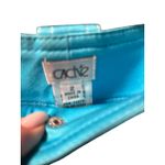 Cache  Turquoise Blue Skort Skirt Short Zippers Pockets Self Belt Stretch Sz 2/4 Photo 4
