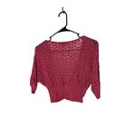 Bebe Cropped Knit Cardigan Sweater Rhubarb Pink Dolman Sleeve Button Front M Photo 5
