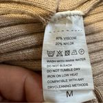 V28 Women Cowl Neck Sweater Long Sleeve Ribbed Knit Fitted Beige Dress Size M Tan Size M Photo 13