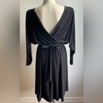 Vintage 80s Ricki Lane Nuit Black Batwing Dress Silver Beaded Small Medium Photo 1