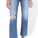 RE/DONE Redone 70s Ultra High Rise Stove Pipe Distressed Straight Leg Jeans 22" Size 30 Photo 0