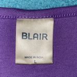 Blair floral embroidered short sleeve round neckline t-shirt purple NEW size L Photo 3