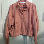 Aerie  salmon pink button quarter zip Photo 0