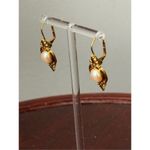 Gold Tone Victorian Style Earrings With Pearls Gold Photo 10