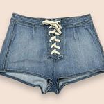 LF NWOT carmar tie-up denim micro mini low rise shorts Photo 0