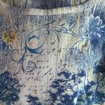 John‎ Maxwell Womens L Blue Yellow Farmhouse Graphic Cottagecore Rustic Novelty Size L Photo 6