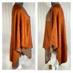 Boho‎ Shawl Poncho 48" Rust Orange Tan Yellow Lagenlook Viscose Fall Autumn NEW! Size L Photo 2