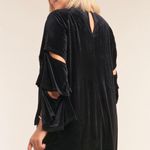 Love Riche Midnight Black Velvet Cut Out Layered Long Sleeve Dress Size 1X Photo 2