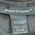 Ashley Stewart Black V-neck Peplum Puff Long Sleeve Blouse 22/24 Photo 5