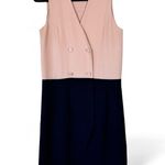 Jenni Kayne  Tan Black Colorblock Mini Dress Womens S Preppy Double Breasted Photo 0