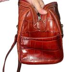 Brighton  Alligator Embossed Leather Shoulder‎ Handbag Purse Bag Red Heart Charm Photo 4