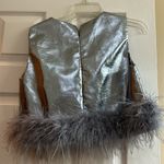 BuddyLove QUEENIE METALLIC FEATHER TRIM TOP Photo 6