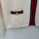 J.Crew Womens Cream Emilie Contrast Trim Ribbed Cardigan Size XXL Red Photo 5