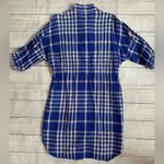 ZARA  Linen-Cotton Blend Blue Gingham Check Shirt Dress with Drawstring Waist Photo 3