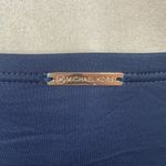 Michael Kors  Ruffled Swim Top Strapless Tiered Navy Blue Swimsuit Cover Up Large Photo 2