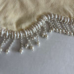 ZARA NWT  Seamless Ribbed Pearl Fringe Long Sleeve Crop Top XS in Oyster white Photo 6