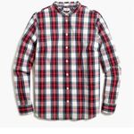 J.Crew NWT  Red Tartan Button-front Ruffled Collar At891 Button-down Shirt Photo 1