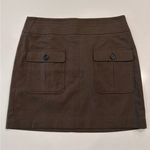 Loft Brown Cargo Pocket Twill Mini Skirt Size 8 Photo 0