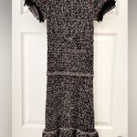 ZARA Short Sleeve Multicolored Knit Tiered Fringe trim Sweater Dress sz Small Photo 5